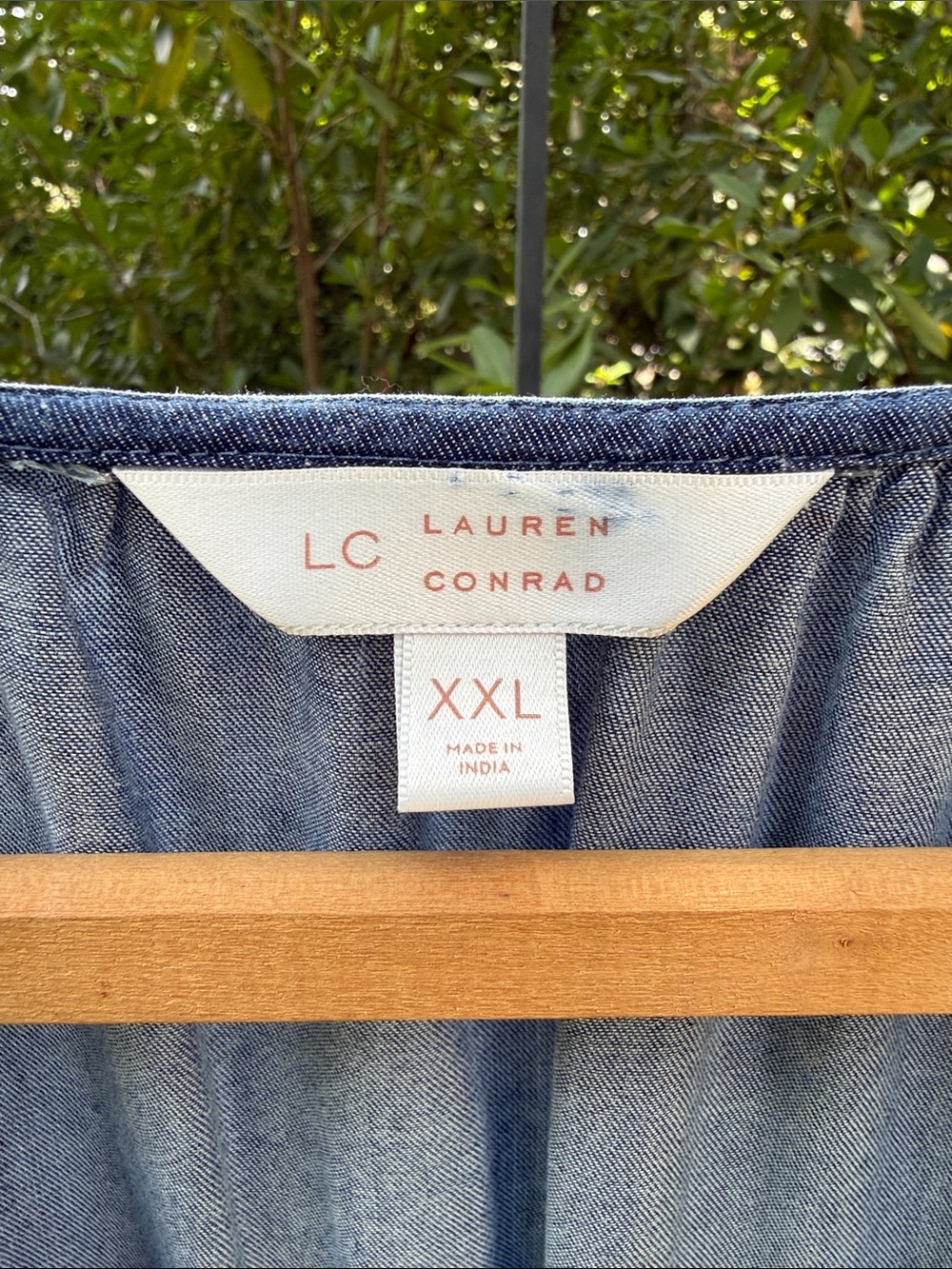 LC Lauren Conrad Light Blue Denim Wrap Dress - Picture 2 of 7